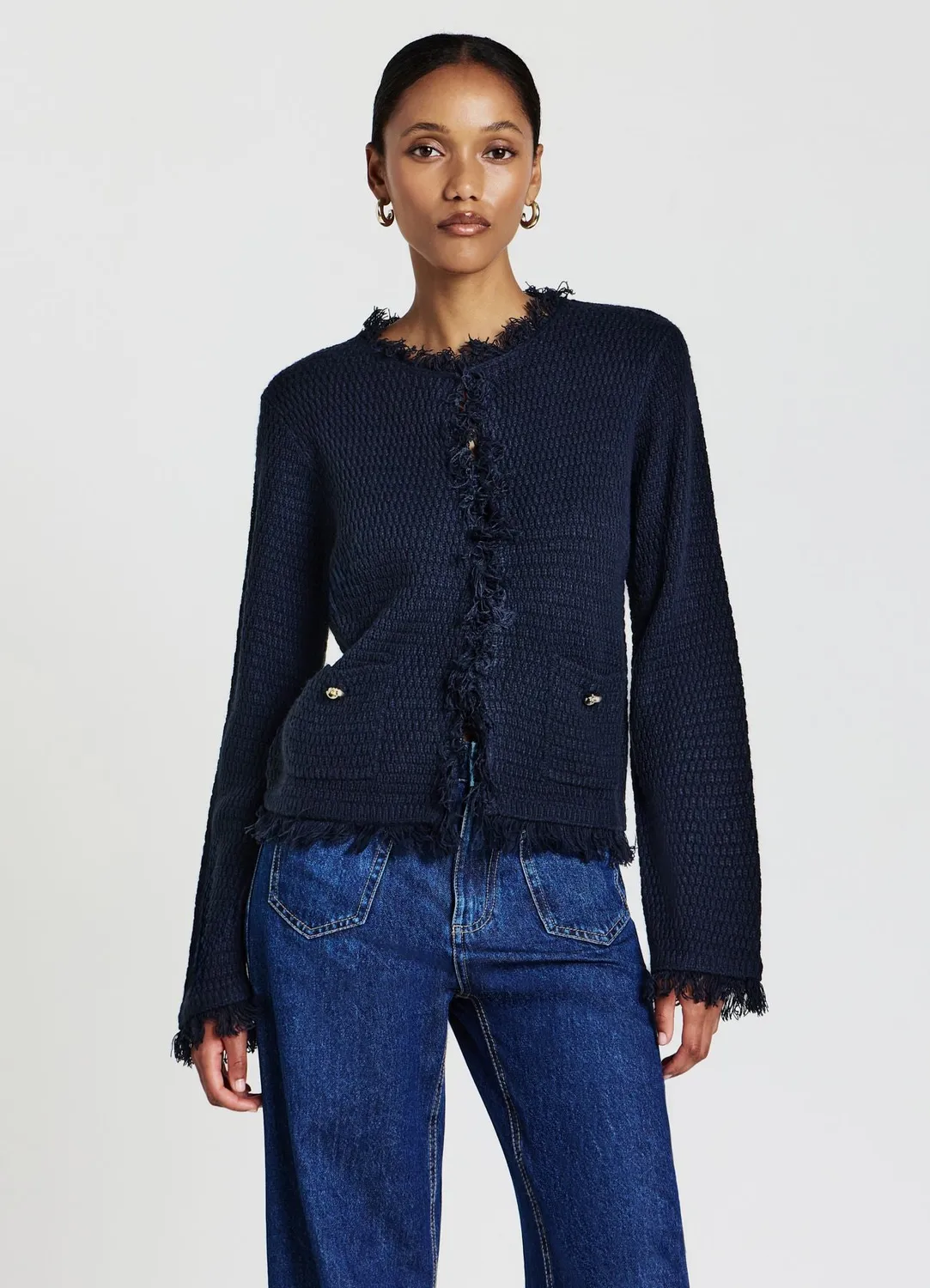 Calliope cardigan franges femme col rond