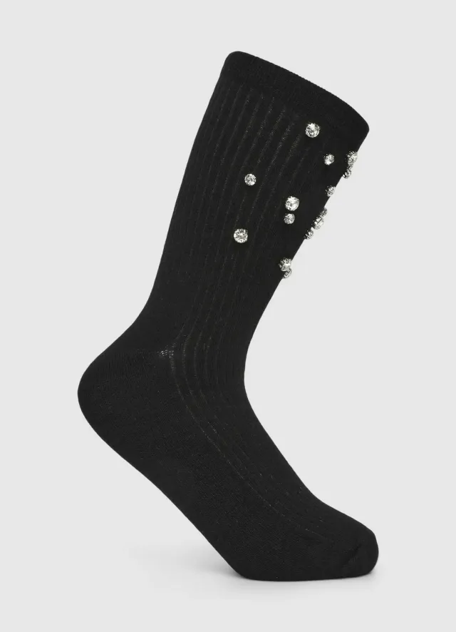 Calliope chaussettes côtes strass taille unique