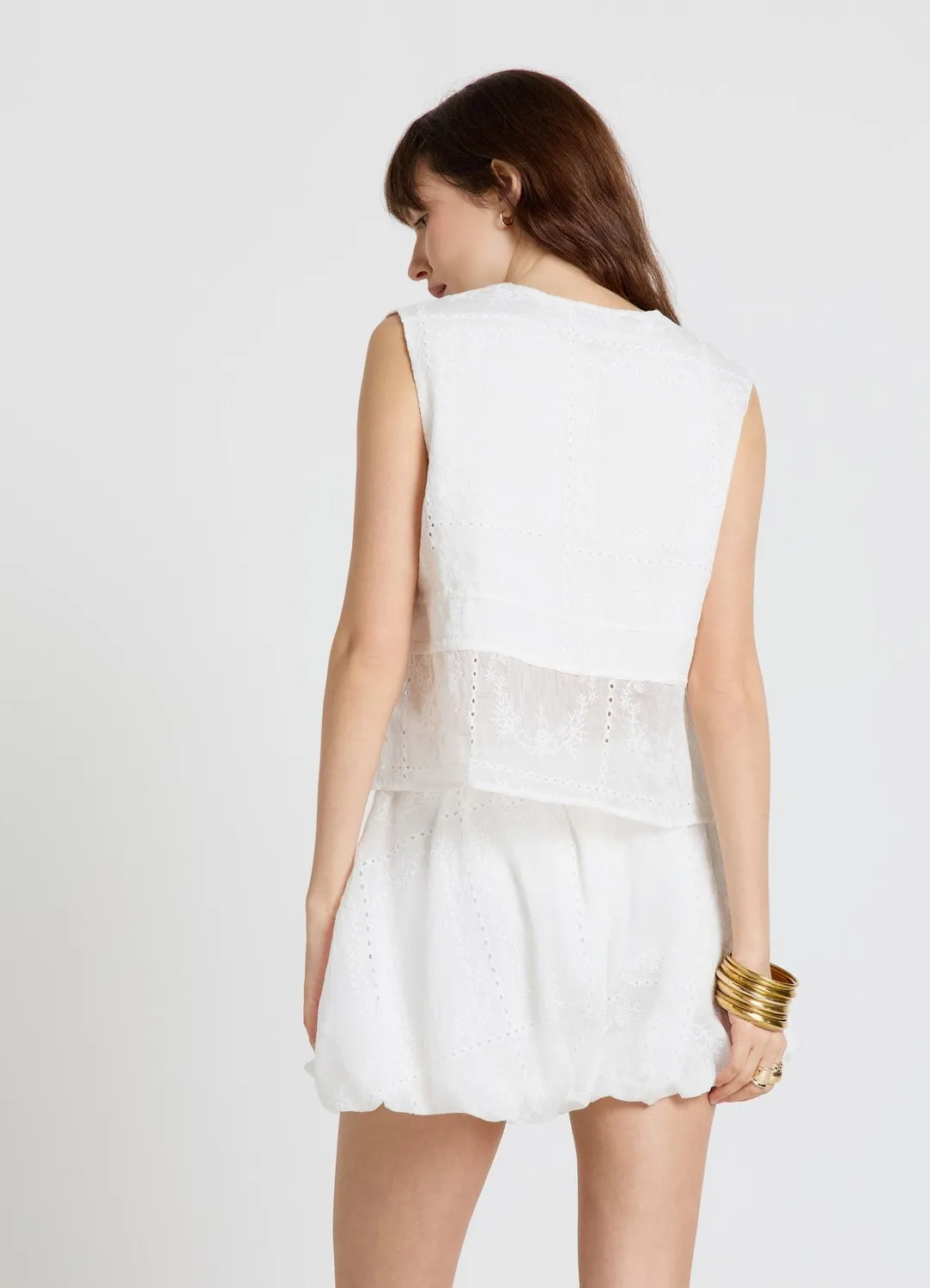 Calliope blouse sangallo femme lacets col V