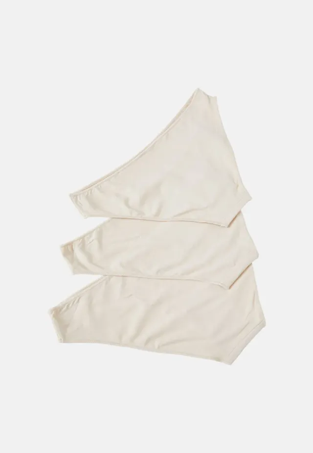 Calliope lot 3 slips femme unis coton