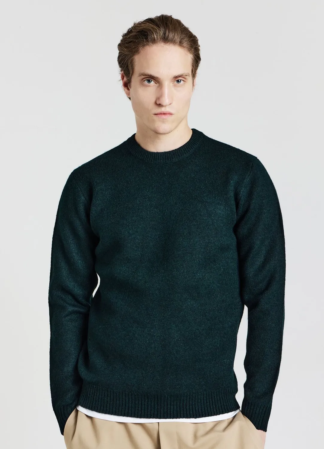 Calliope pull col rond homme uni manches longues