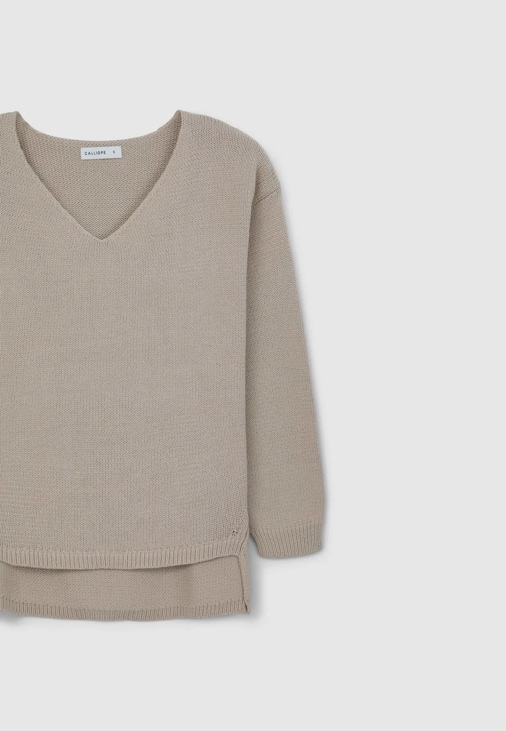 Calliope pull col V coton femme manches longues