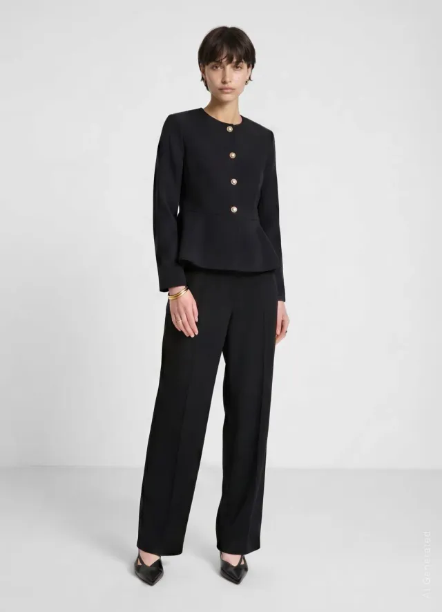 Calliope veste péplum boutons bijou femme