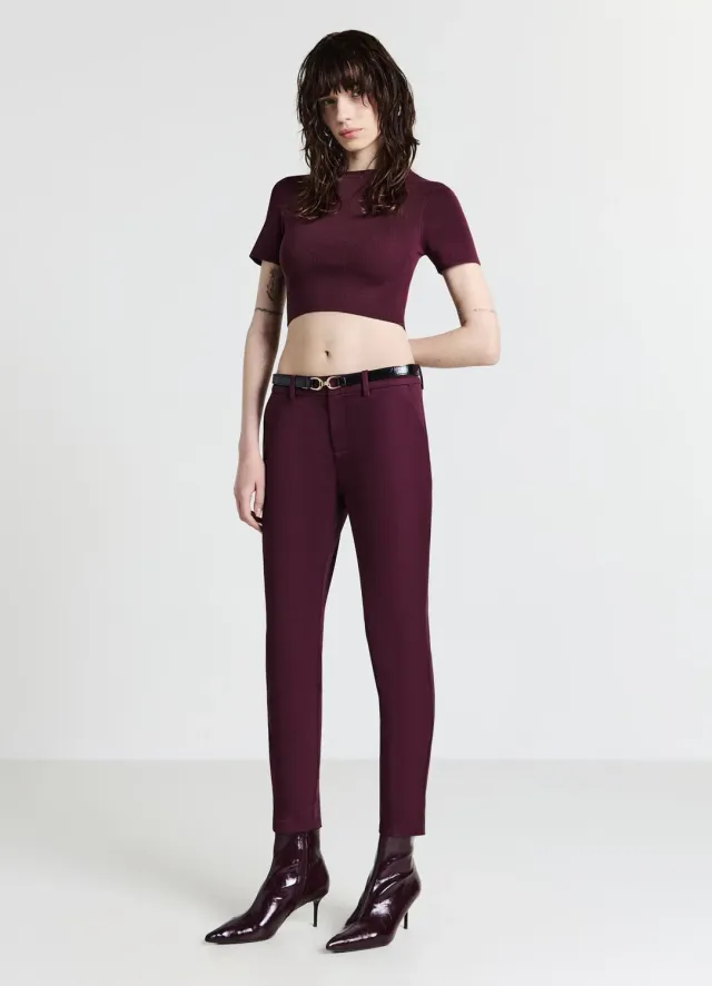 Calliope pantalon femme coton satiné uni