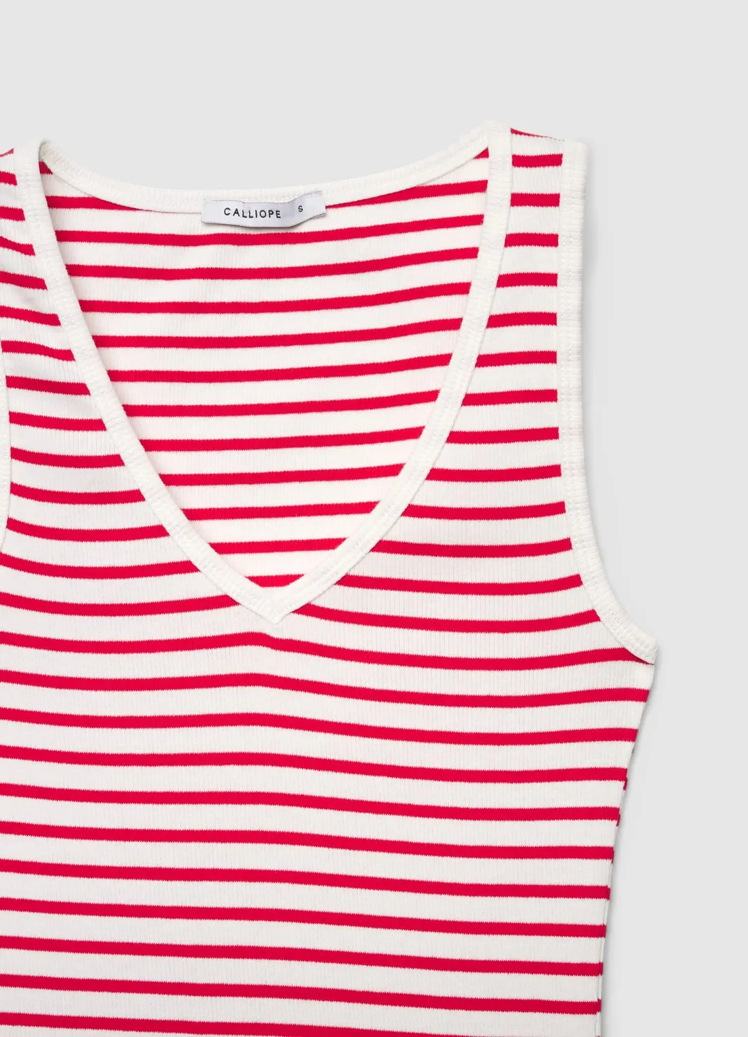 Calliope top raye femme col V bretelles larges