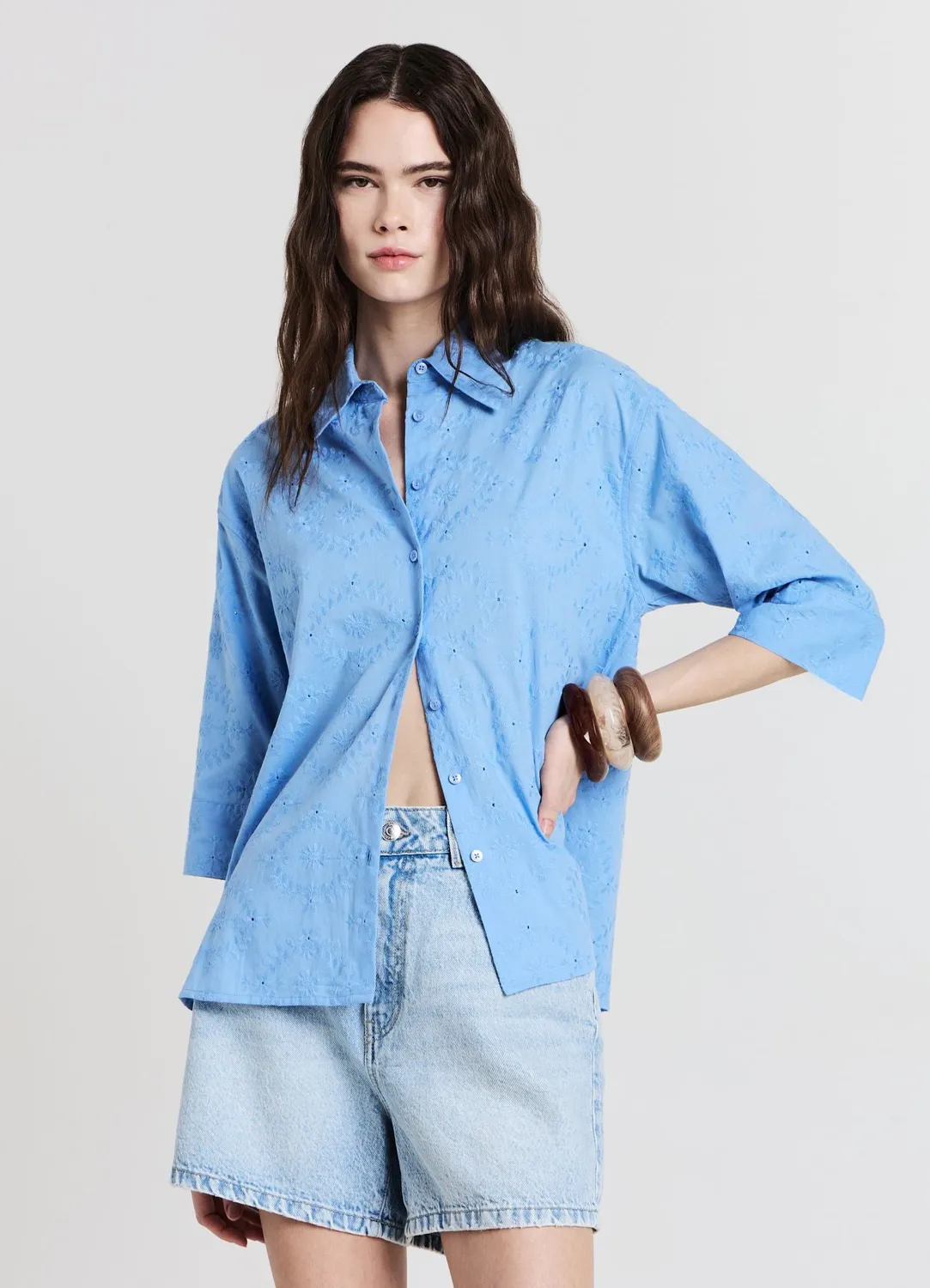 Calliope chemise oversize femme broderie anglaise