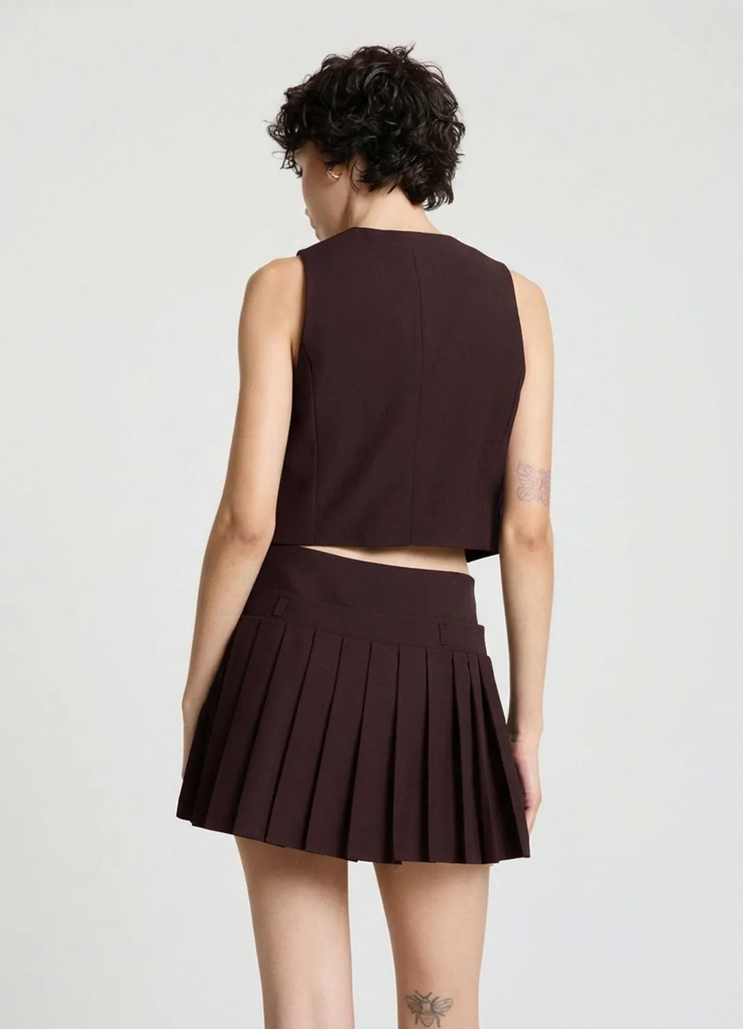 Calliope gilet court femme 3 boutons col V