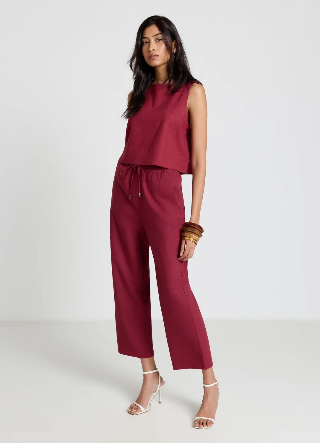 Calliope Top court boutons dos top femme uni