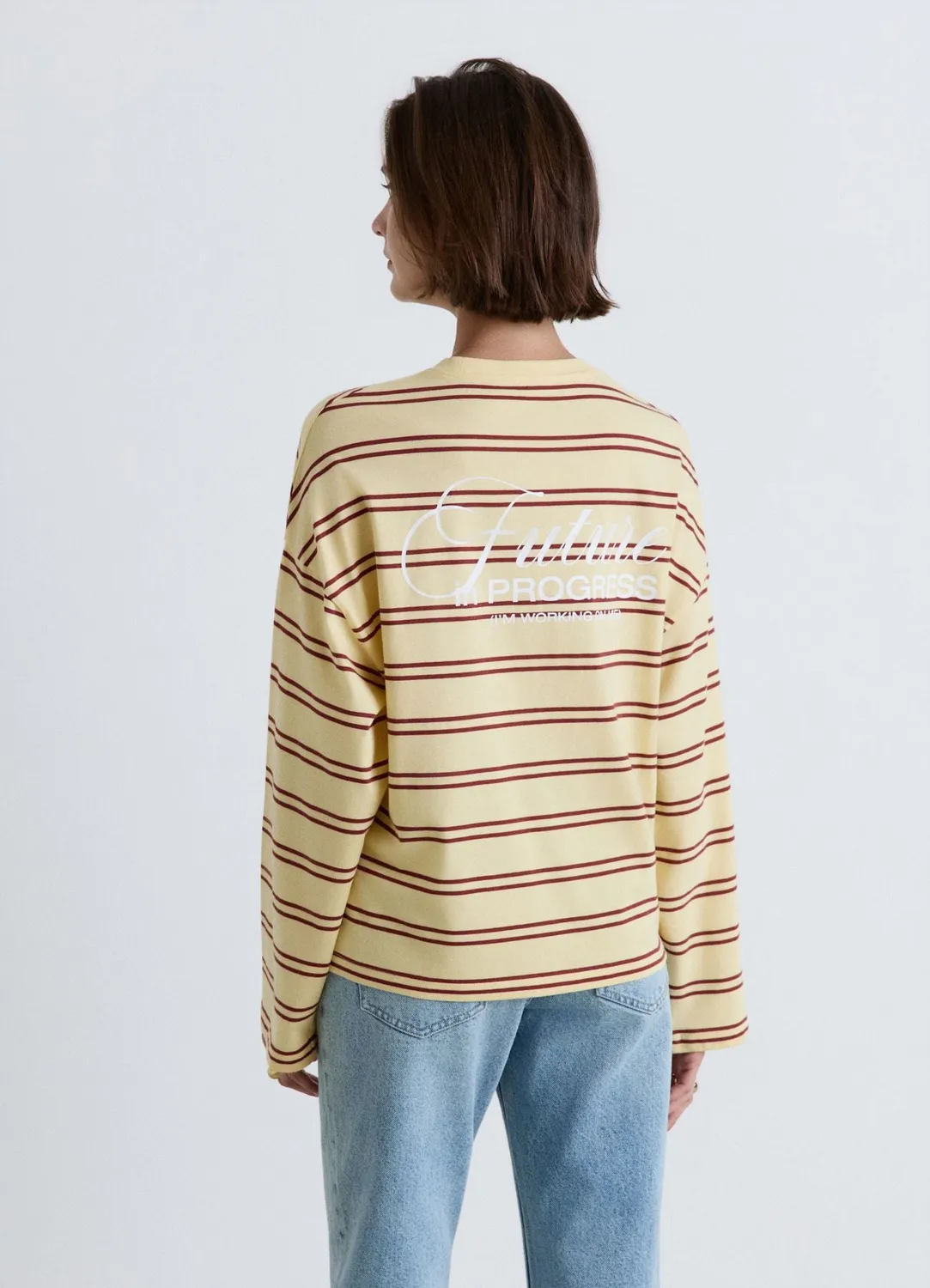 Calliope t-shirt rayé femme manches longues imprimé dos