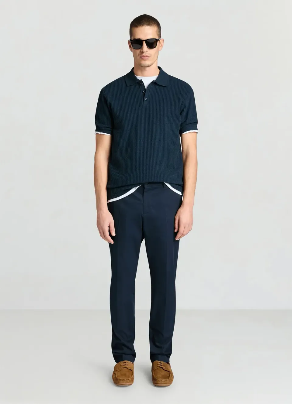 Calliope pantalon chino homme regular uni bouton