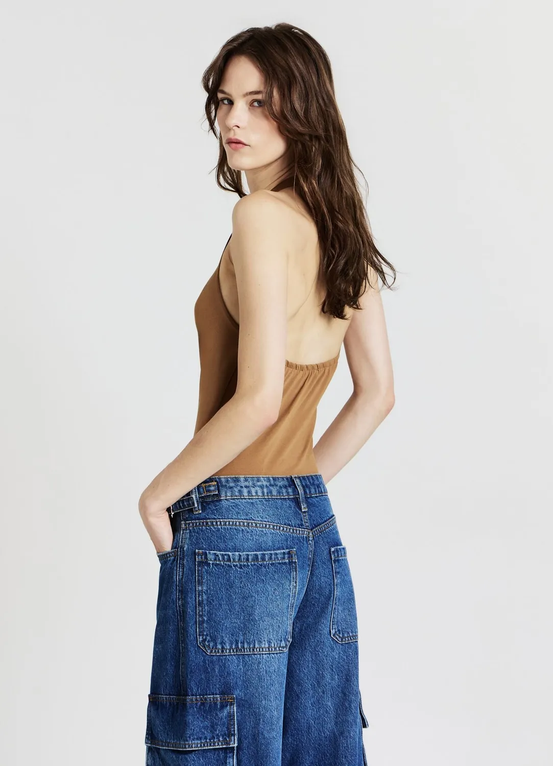 Calliope Body Halterneck Body Femme Drapé Sans Manches