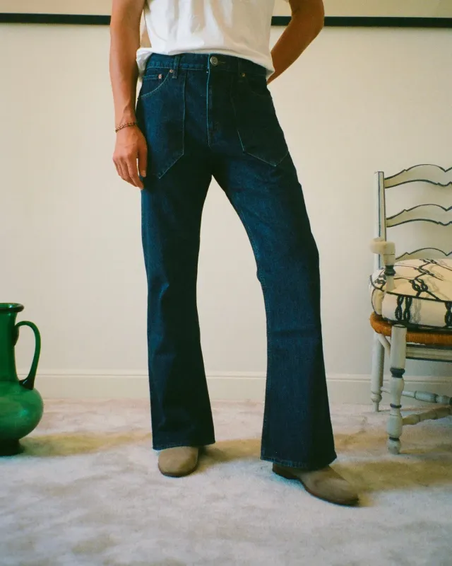 Erevan Okayama indigo selvedge jean flare