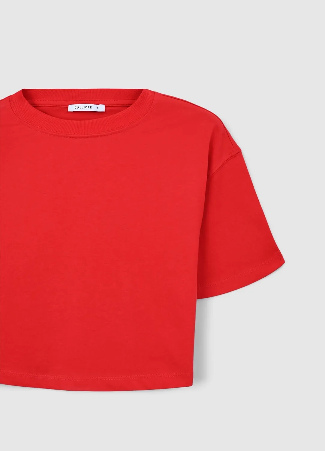 Calliope t-shirt crop femme coton uni