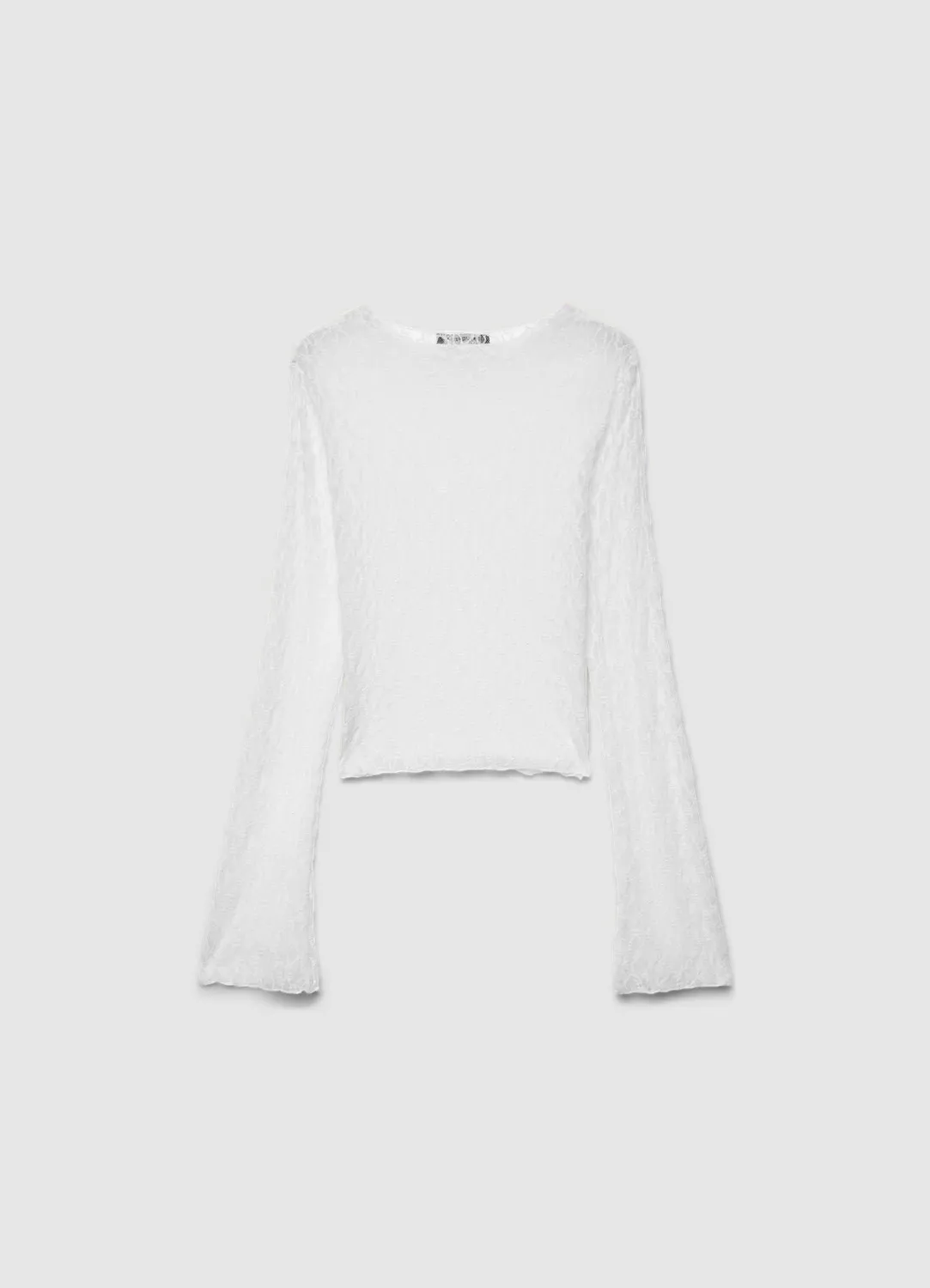 Calliope top dentelle femme manches longues S transparent