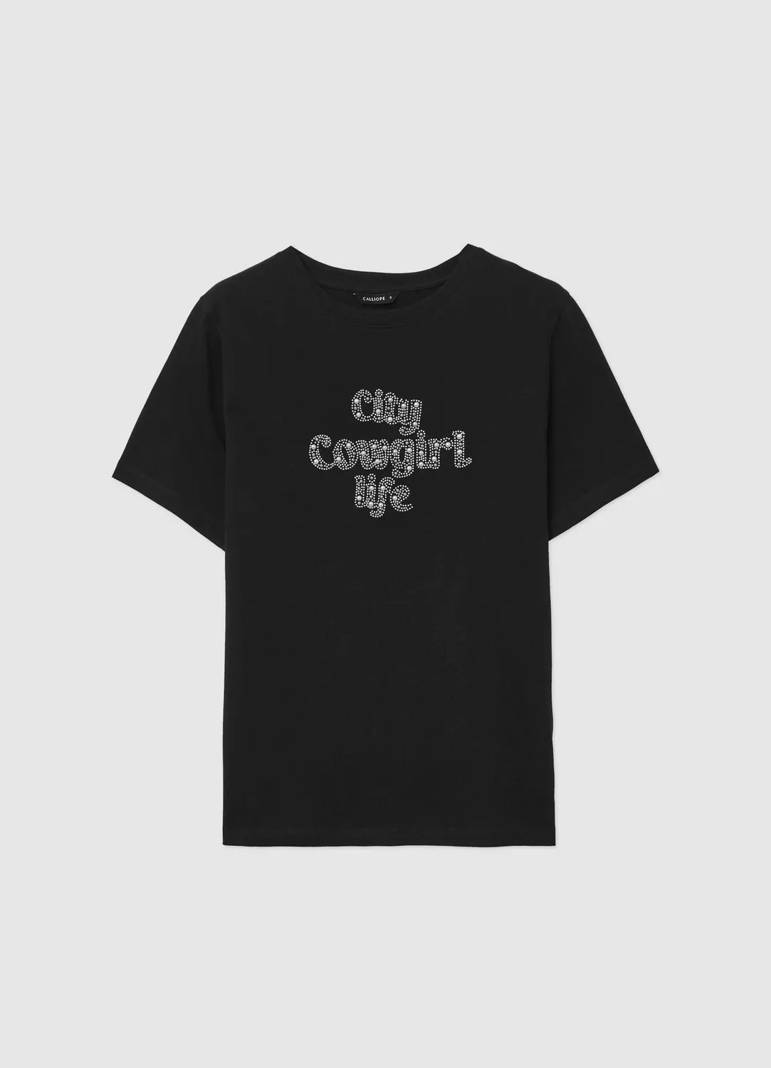 Calliope T-shirt inscription strass femme coton
