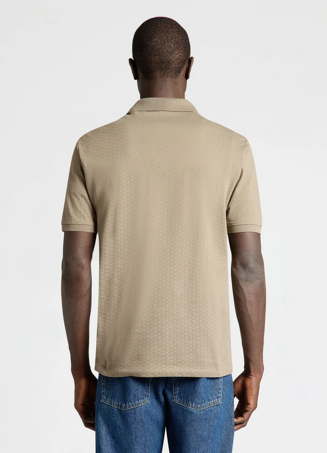 Calliope polo homme col ouvert jacquard uni
