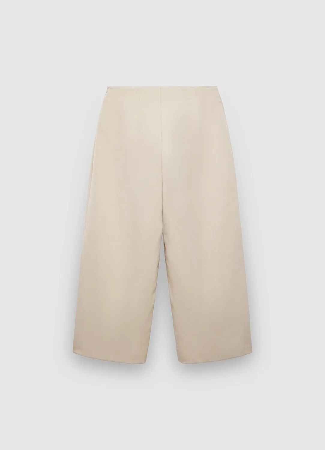 Calliope culotte à plis pantalon large uni zip latéral