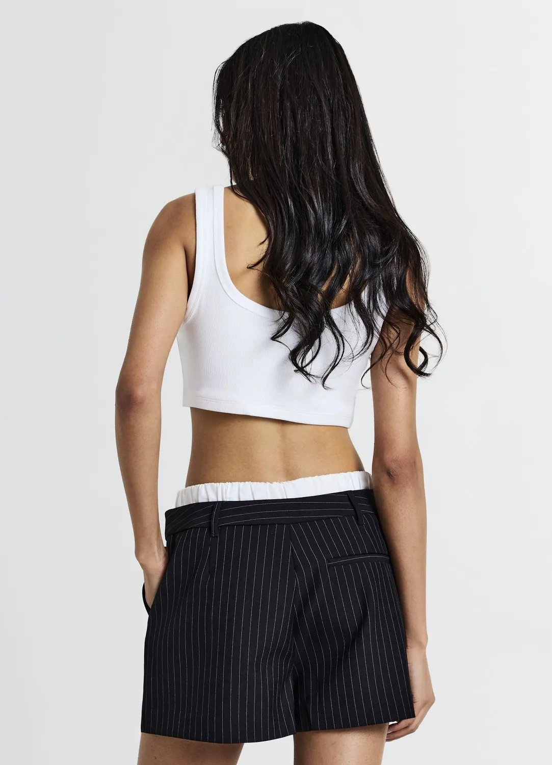 Calliope short femme rayé ceinture large