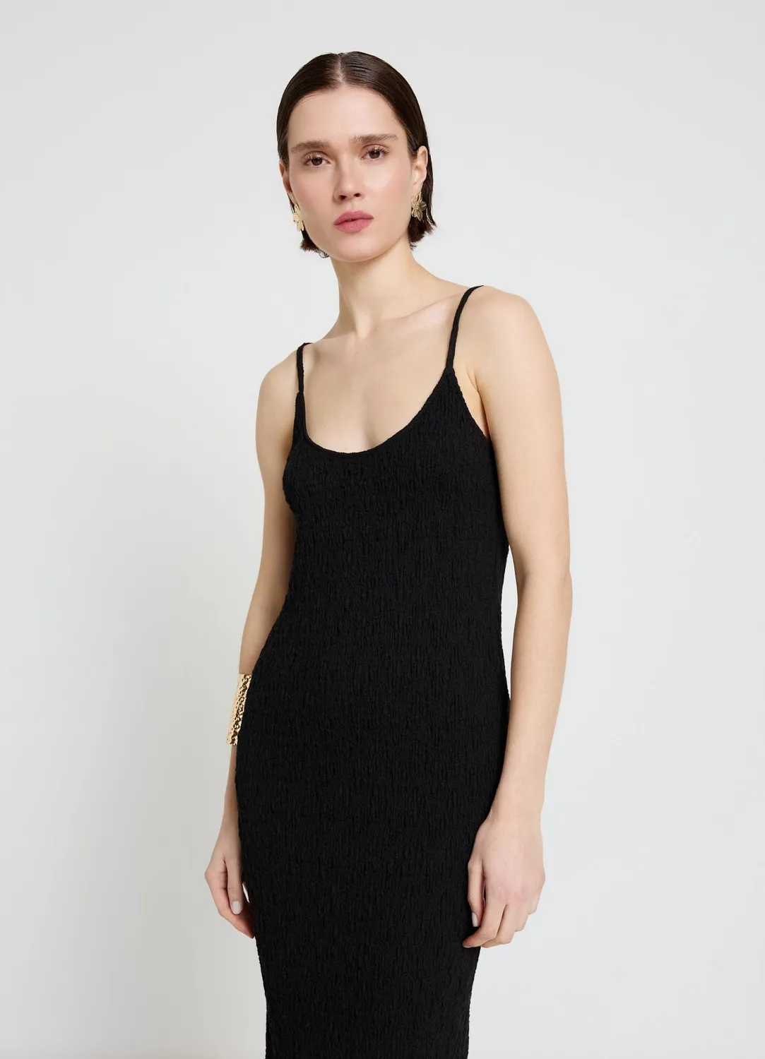 Calliope robe fourreau longue froissée femme