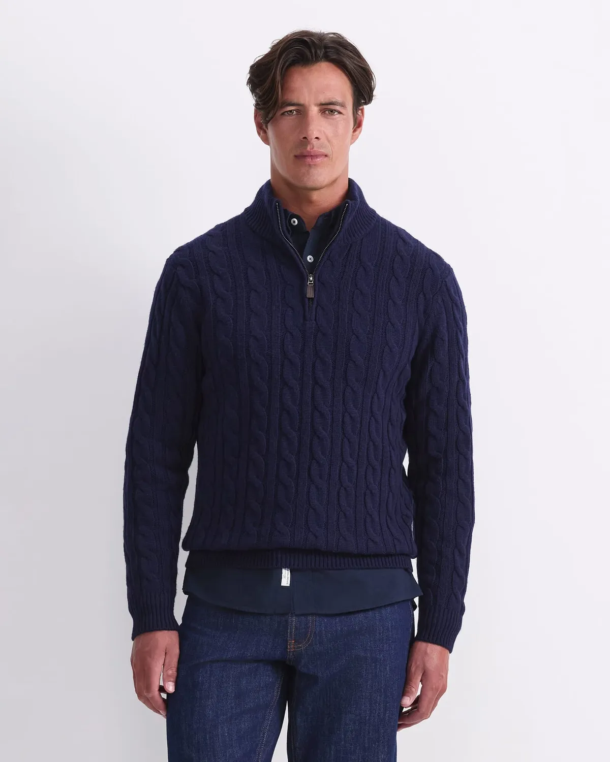 Sportscraft Cable Knit pull quart zip torsades homme