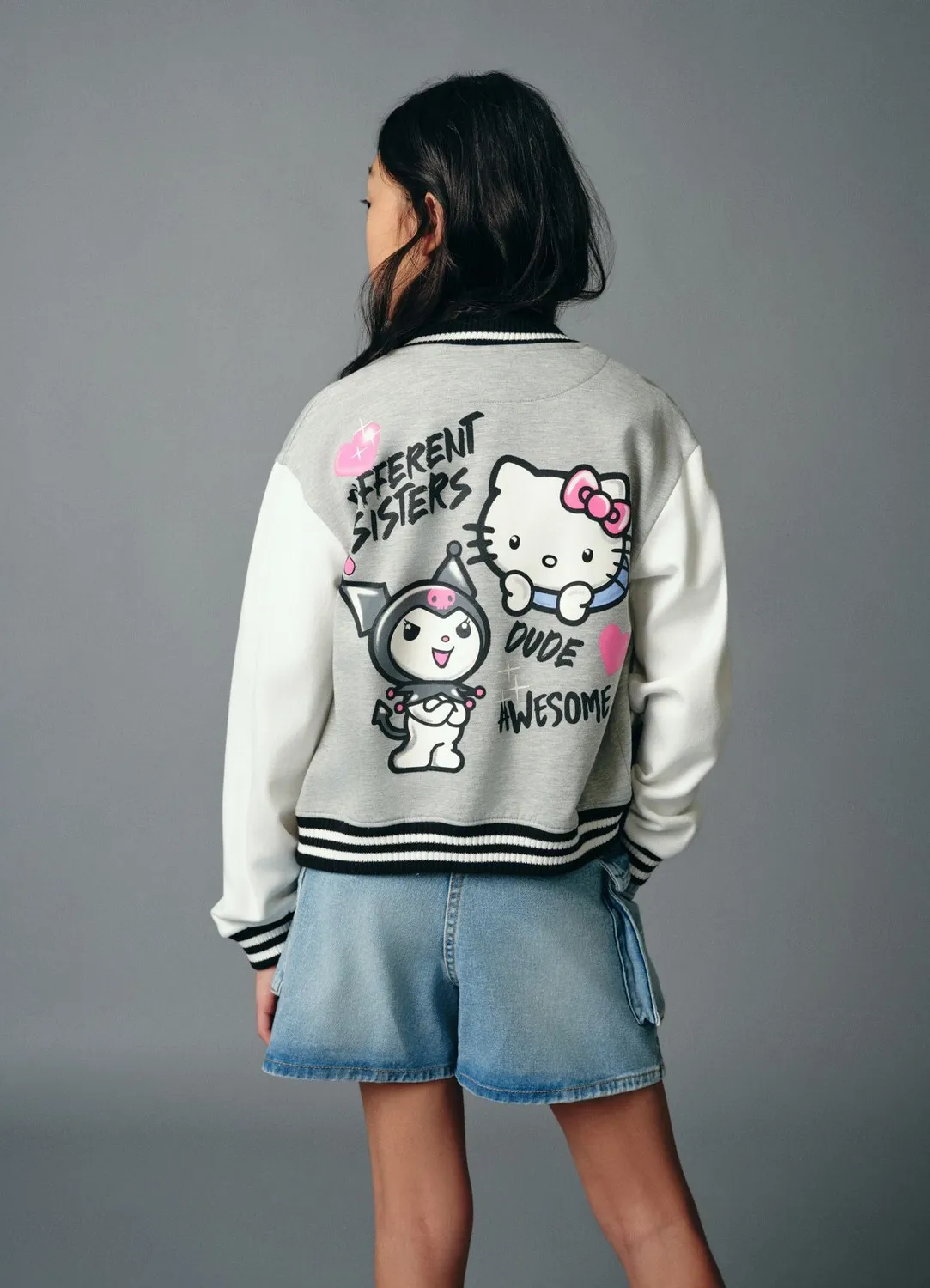 Calliope bomber college Hello Kitty Kuromi fille