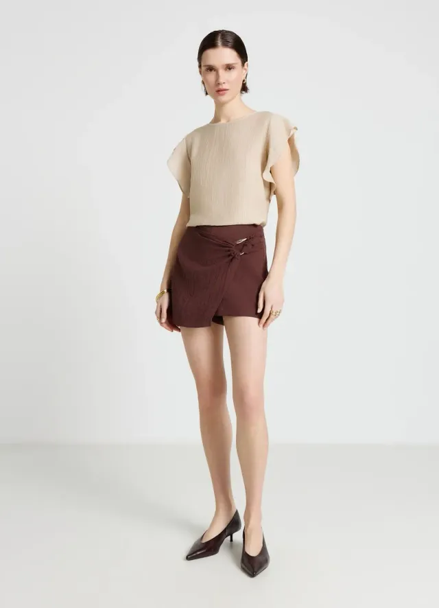 Calliope jupe-short boucle zip latéral femme