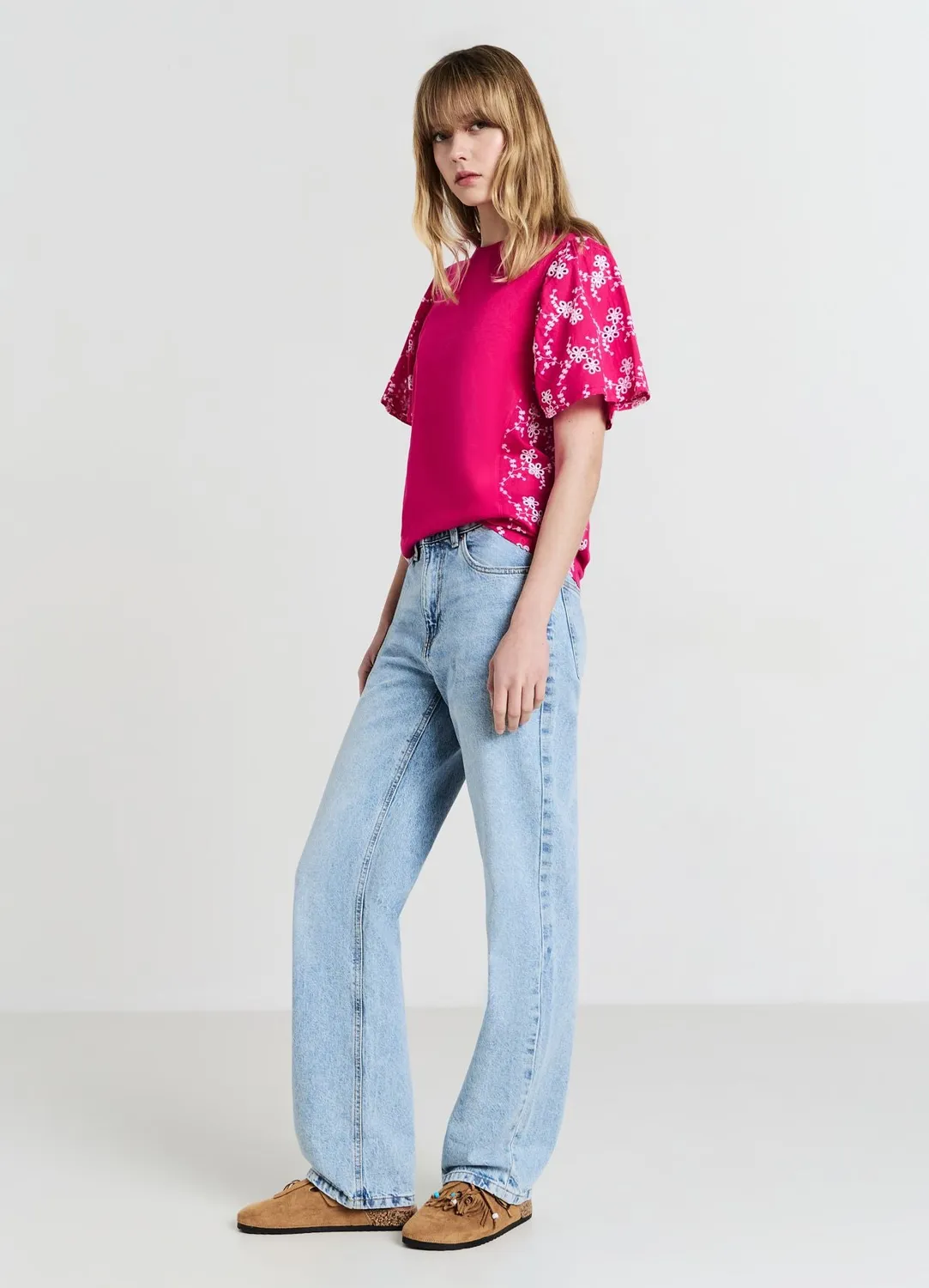 Calliope t-shirt broderie anglaise femme coton