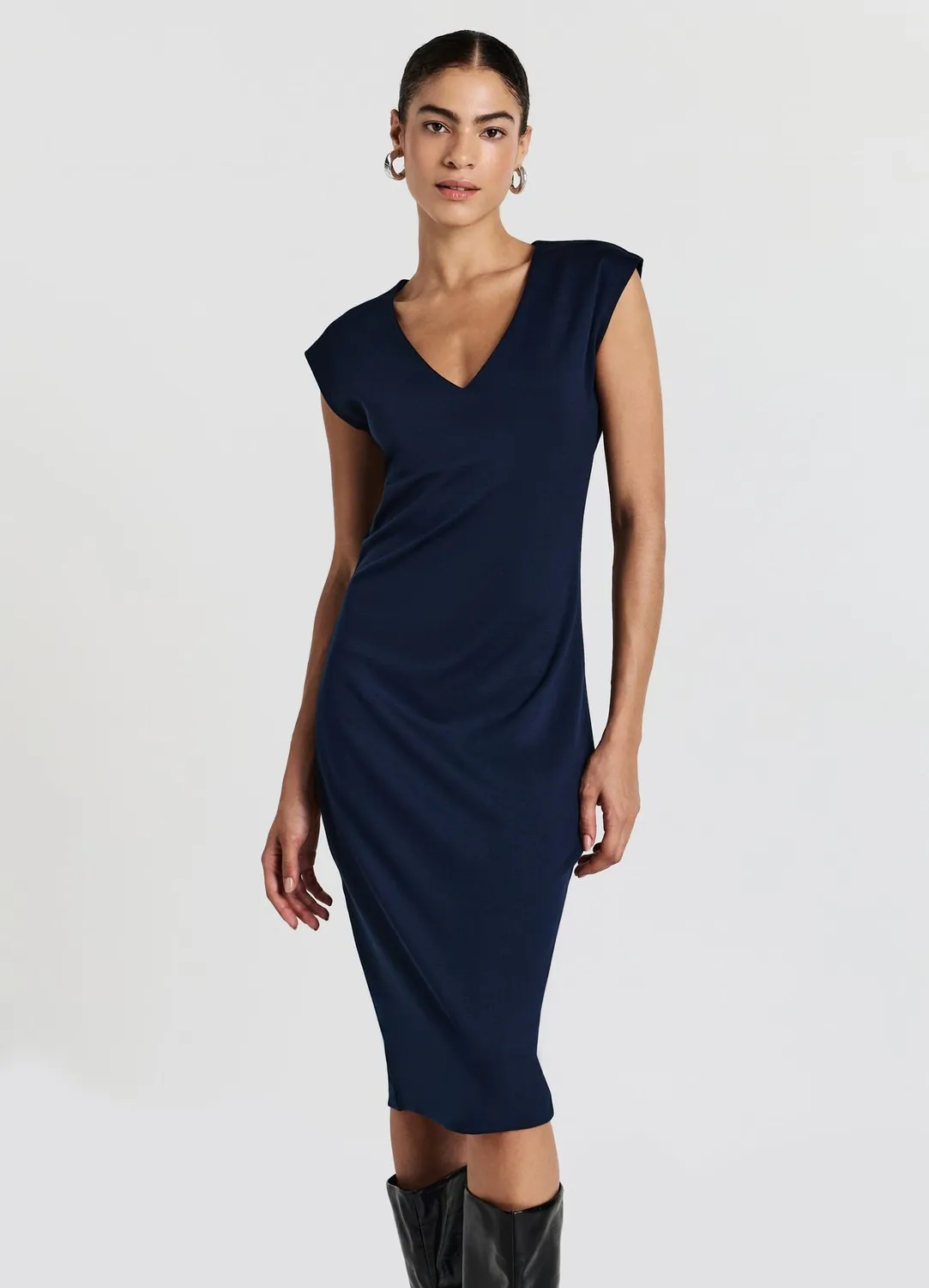 Calliope Atelier Tubino robe tube col V fente dos