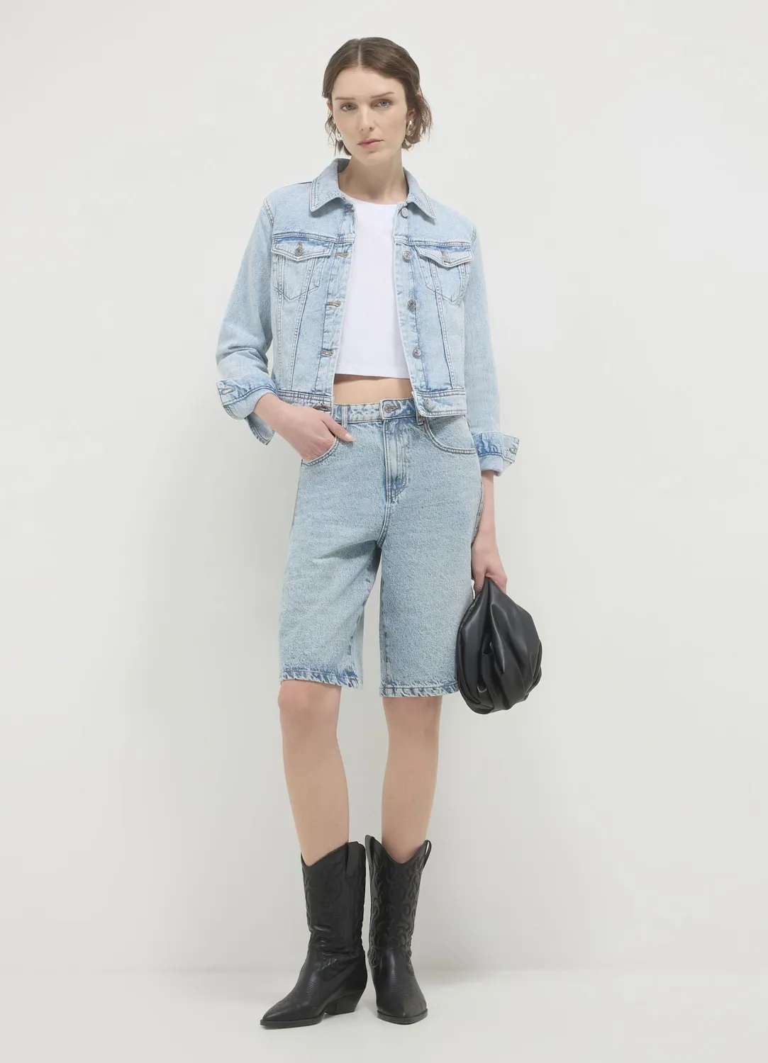 Calliope bermuda long denim femme coupe regular
