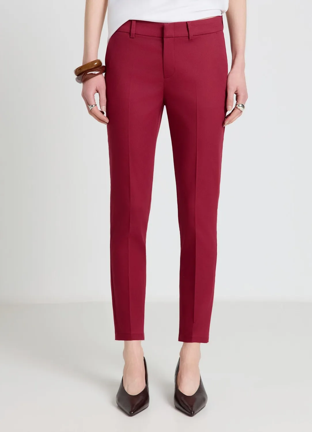 Calliope Pantalon droit coton femme pli marqué