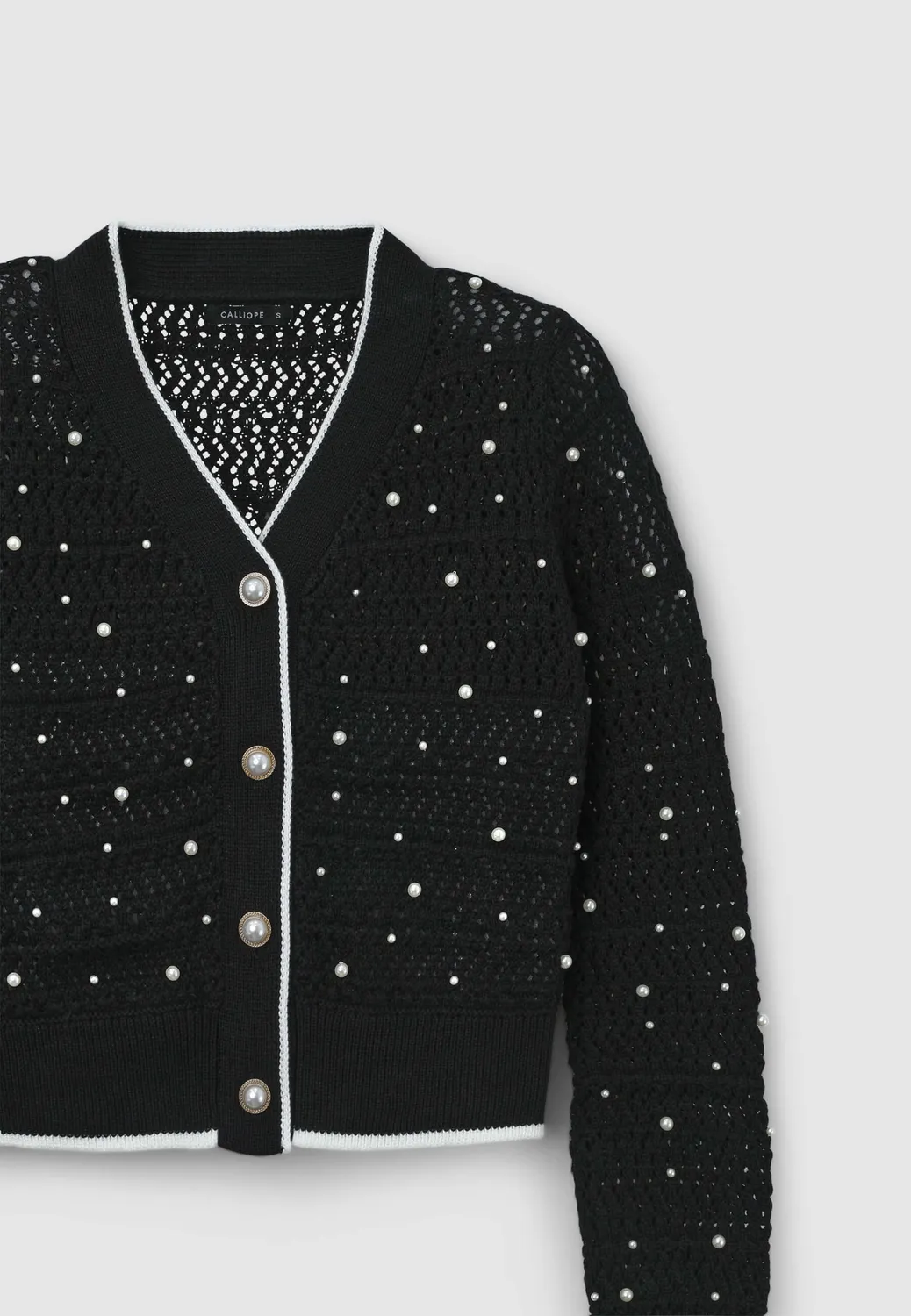 Calliope cardigan perles gilet femme col V
