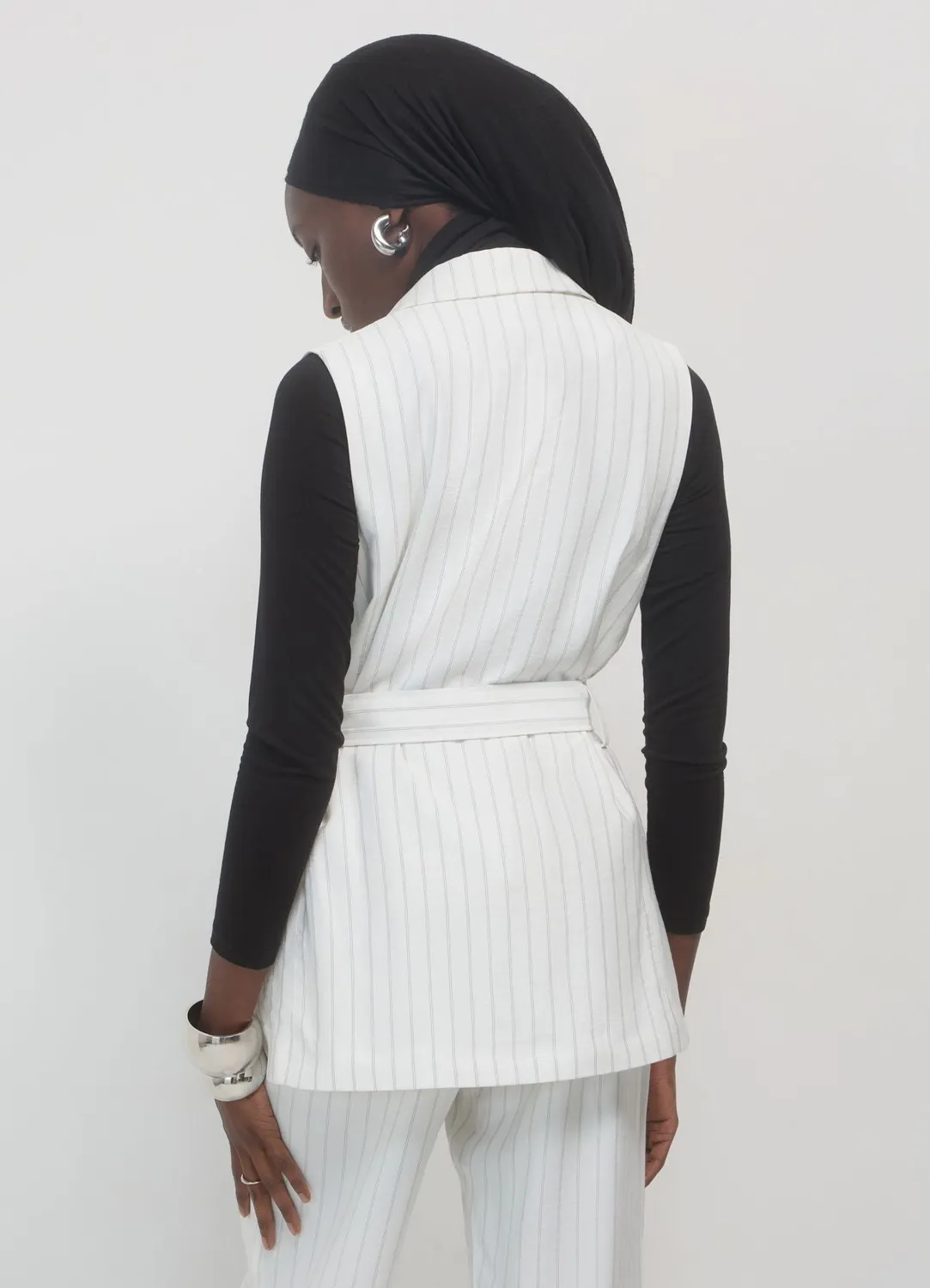 Calliope gilet double-boutonné rayé femme