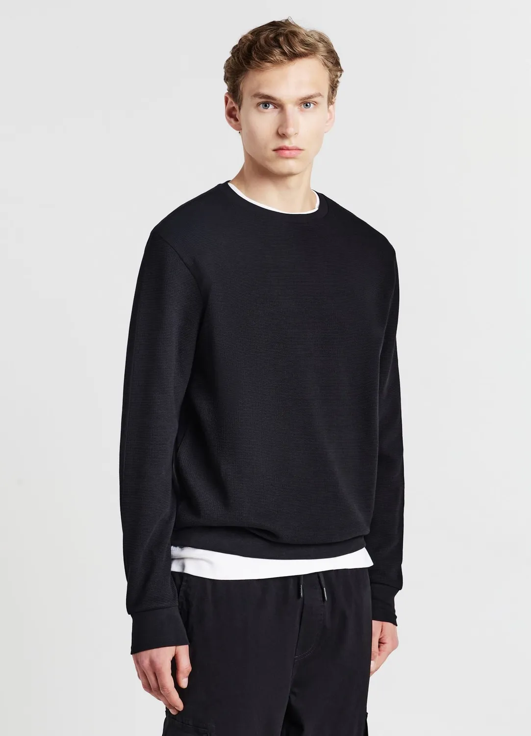 Calliope sweat homme col rond tissu texturé