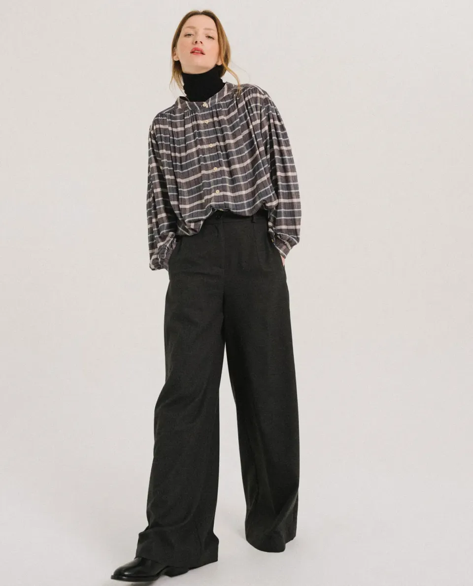 Tinsels Ejaz pantalon flanelle anthracite