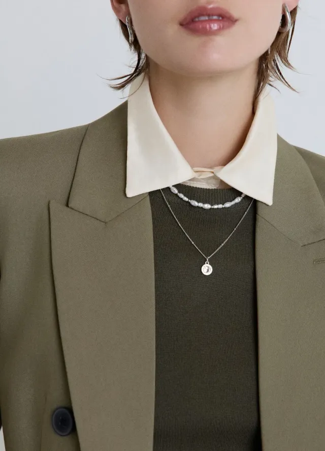 Calliope collier multicouche femme perles pendentif