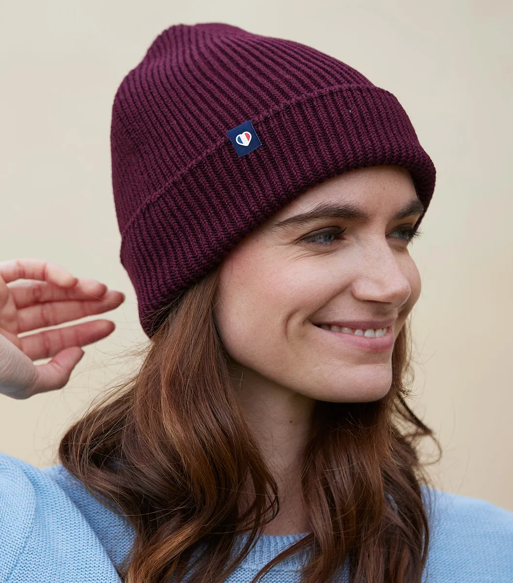 Cocorico Bonnet Bordeaux bonnet laine mérinos