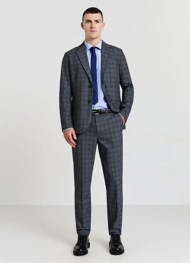 Calliope pantalon à carreaux homme coupe regular bureau