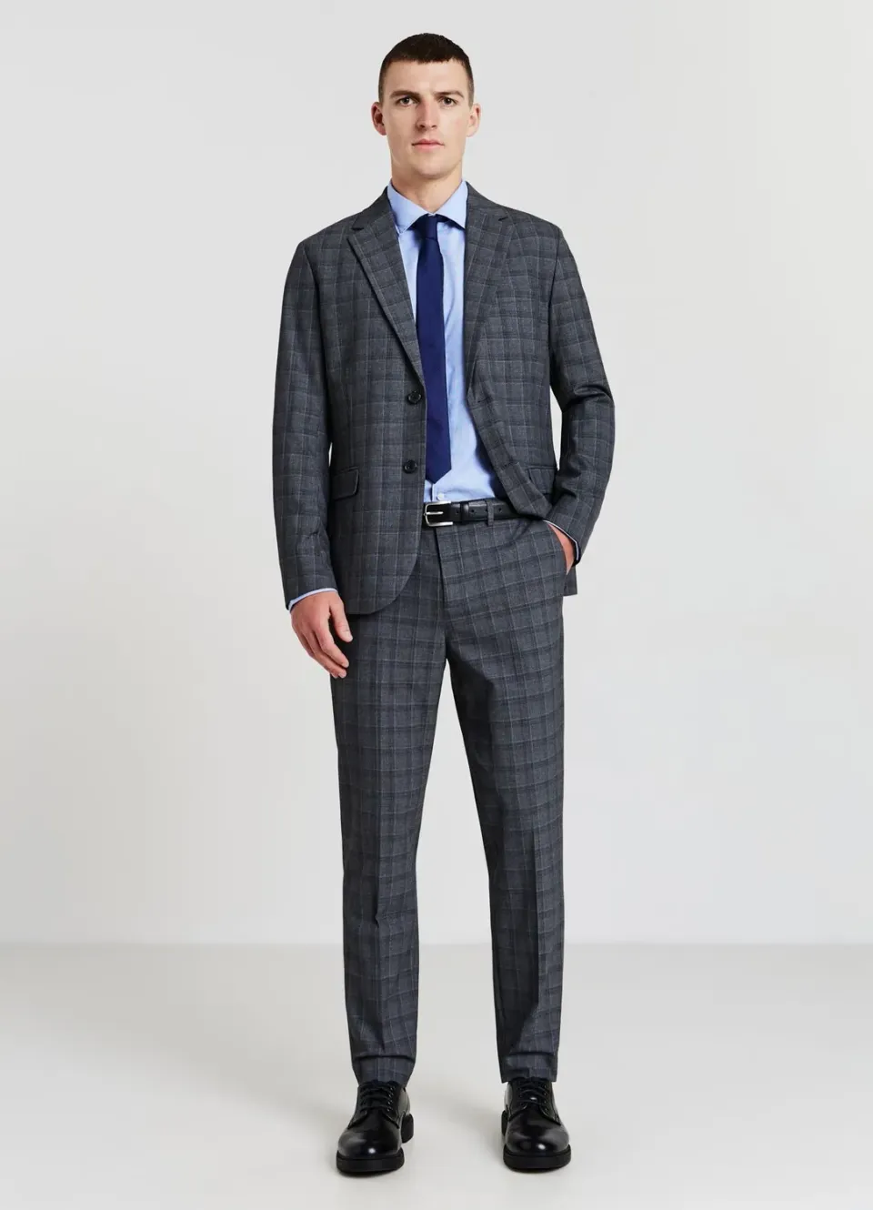 Calliope pantalon à carreaux homme coupe regular bureau
