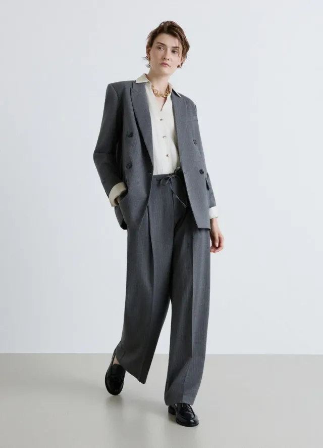 Calliope pantalon straight femme chevrons