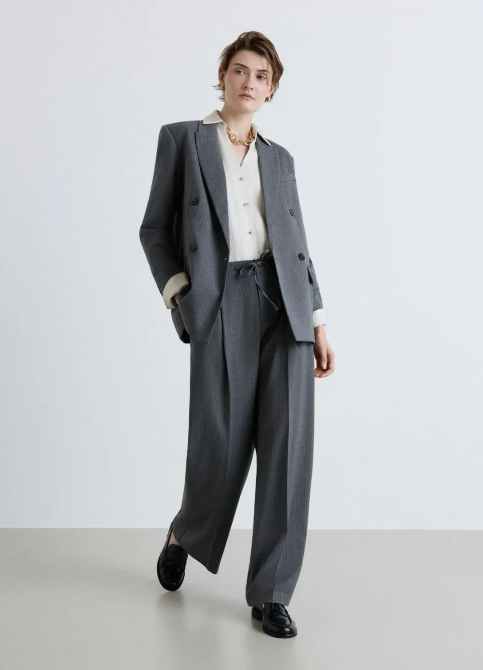 Calliope pantalon straight femme chevrons