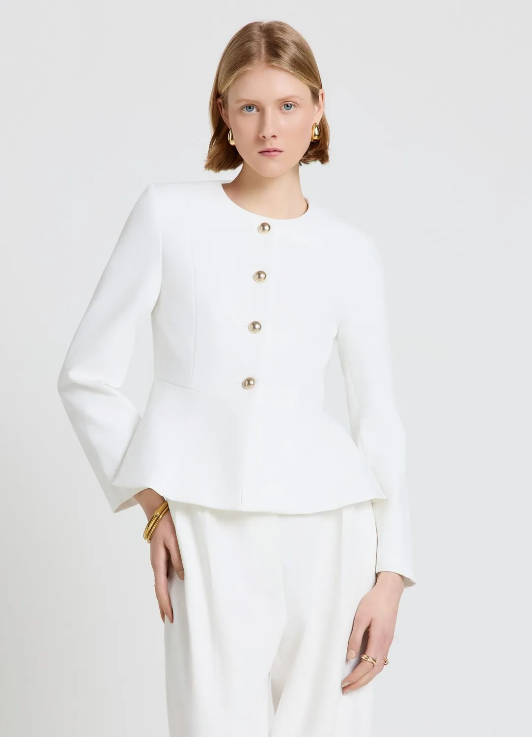 Calliope veste péplum femme boutons décoratifs