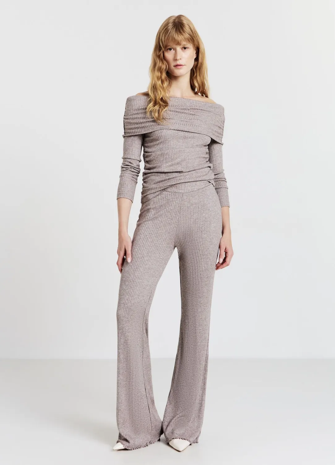 Calliope legging flare côtelé taille haute femme