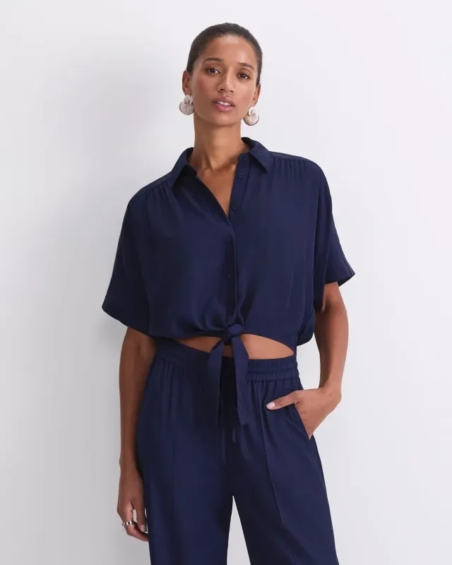 Sportscraft Meryem blouse nouée devant manches courtes