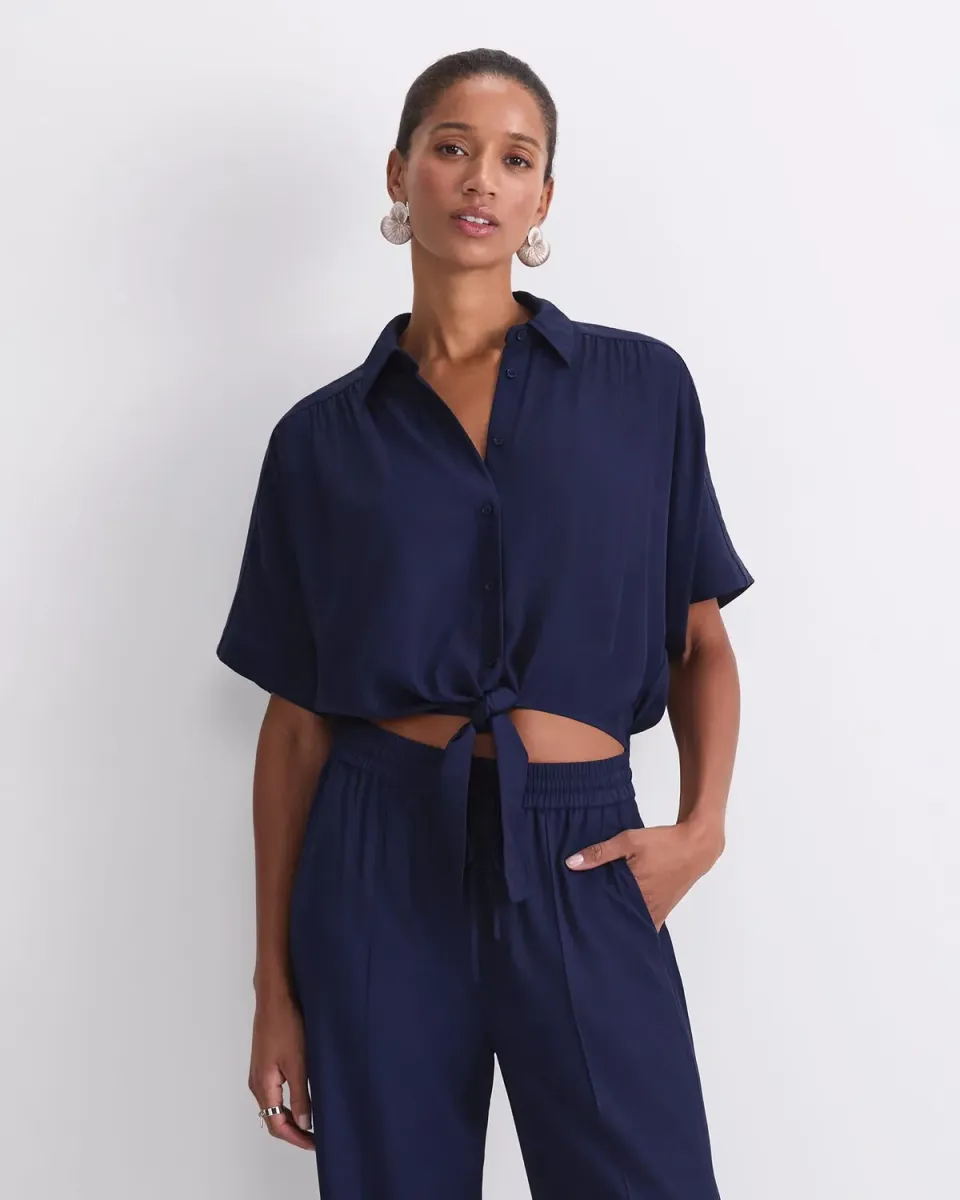 Sportscraft Meryem blouse nouée devant manches courtes