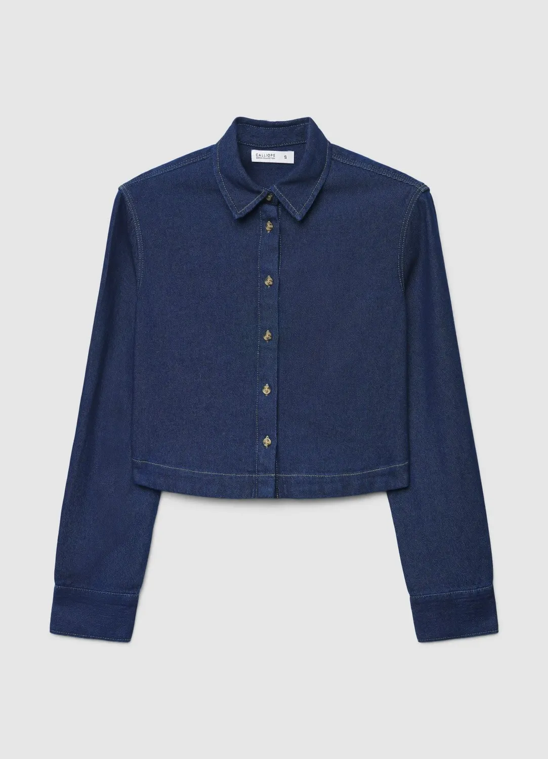 Calliope chemise crop femme en denim à boutons taille S