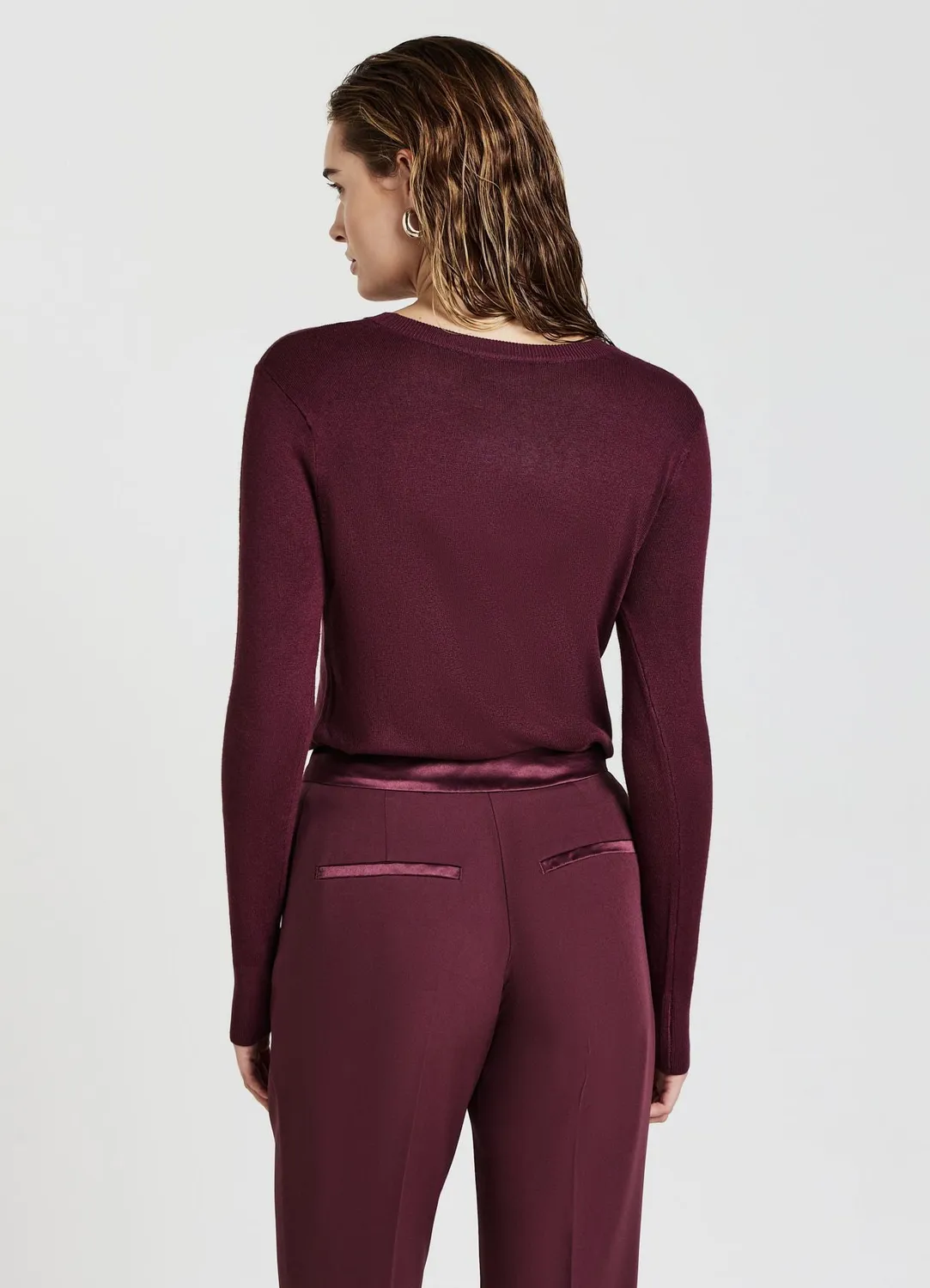 Calliope pull col rond femme manches longues coupe droite
