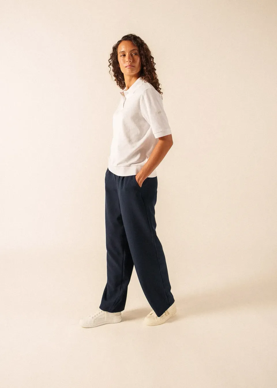 Saint James Carola polo blanc coton coupe droite