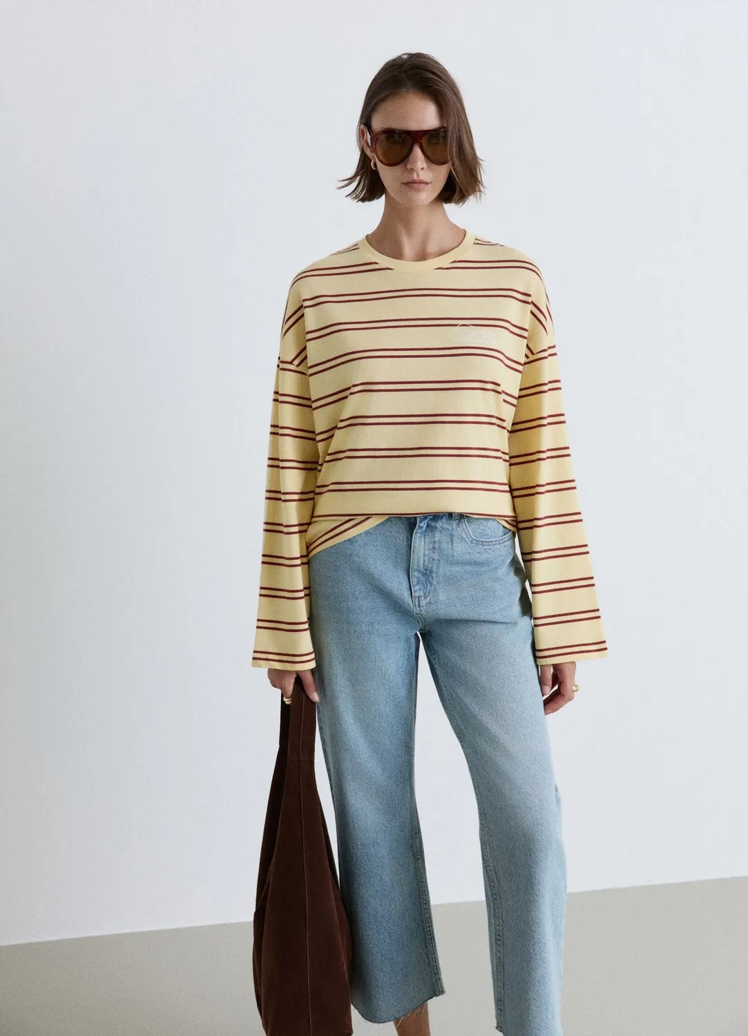 Calliope t-shirt rayé femme manches longues imprimé dos