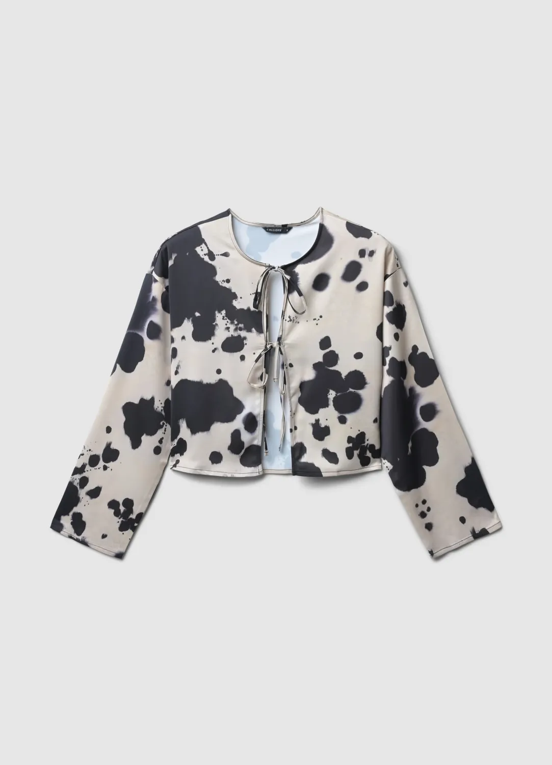 Calliope blouse à lacets femme imprimé vache manches longues