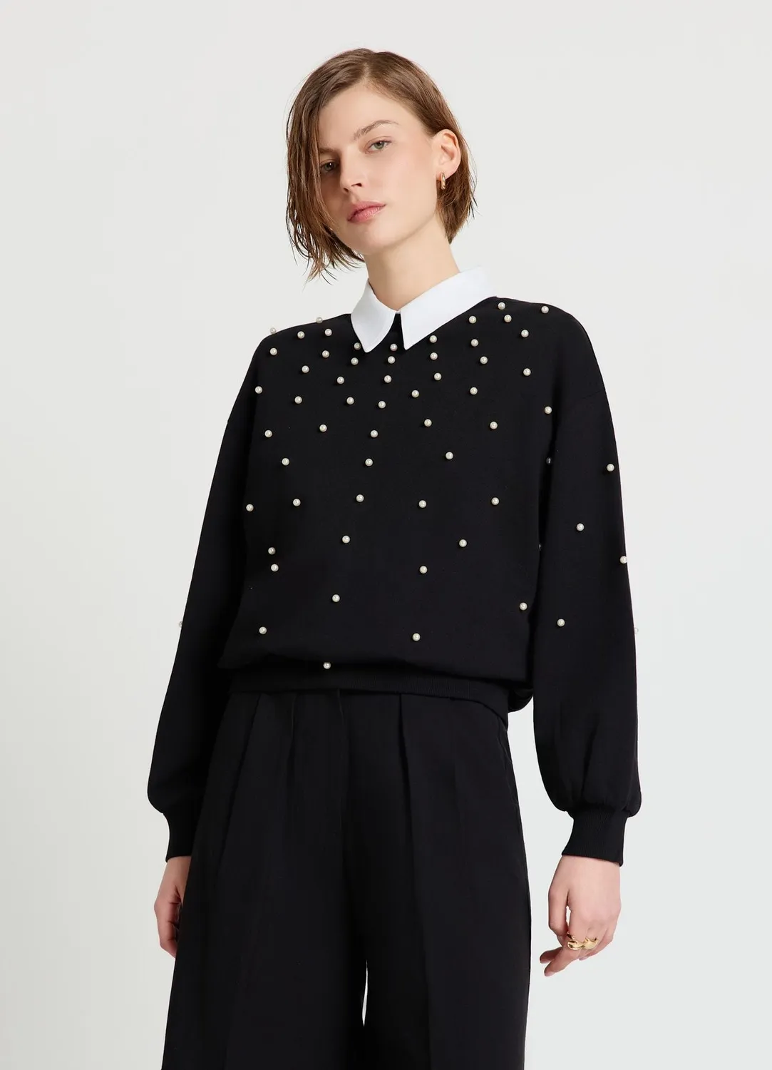 Calliope sweat perles femme col rond